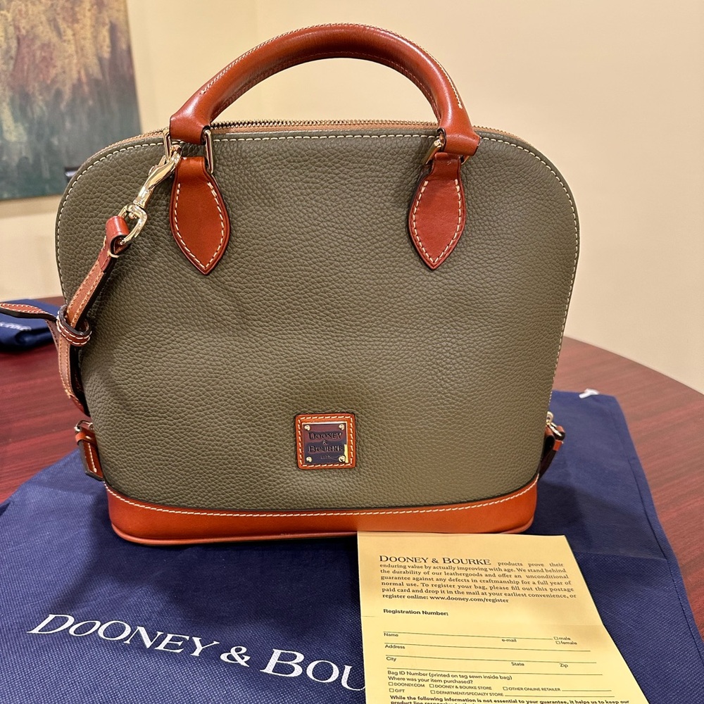 Dooney & Bourke Pebble Grain Zip Zip Satchel!